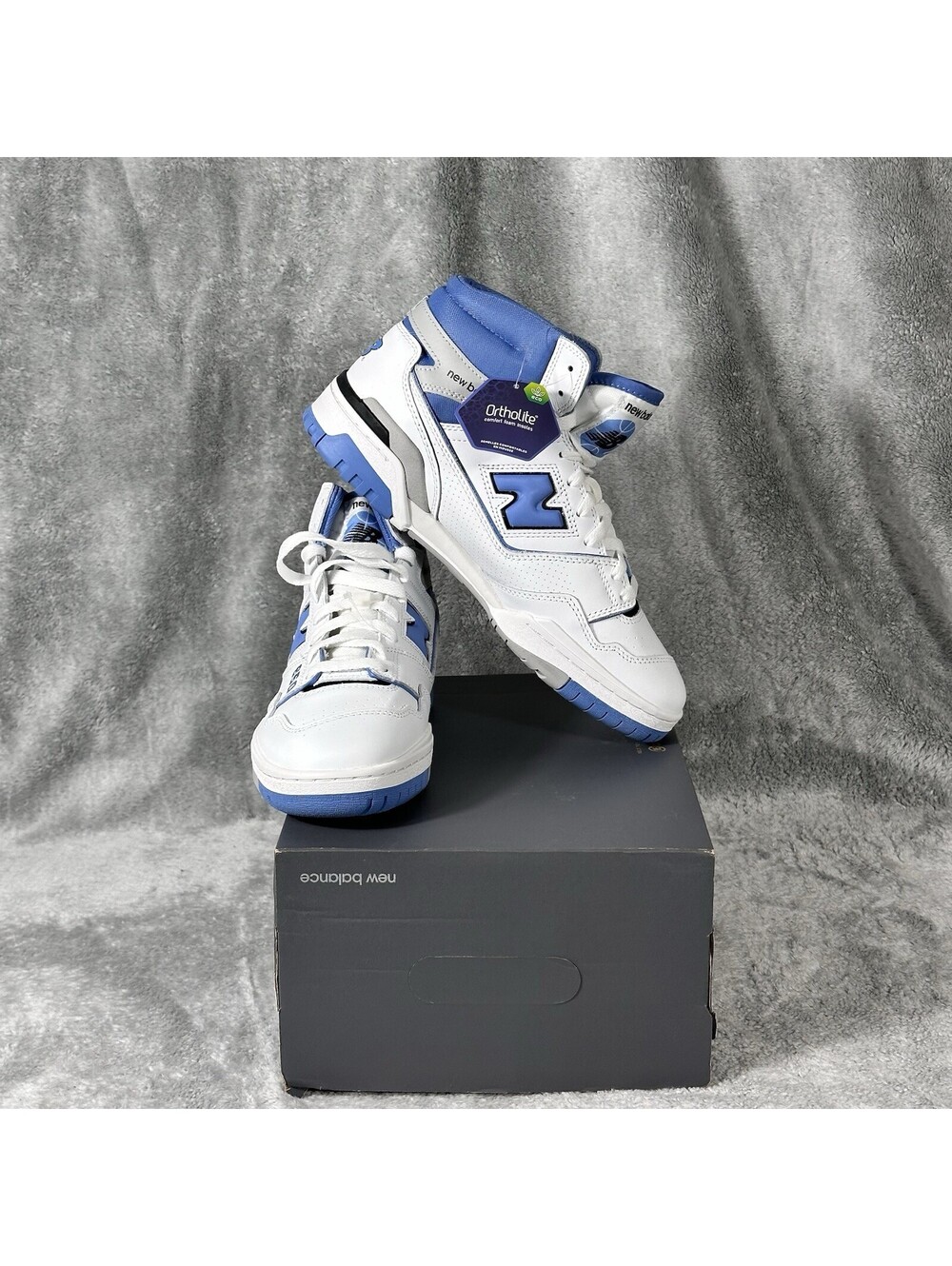 New Balance Men’s Size 9.5 650R White Heritage Blue High Top BB650RCK- NIB